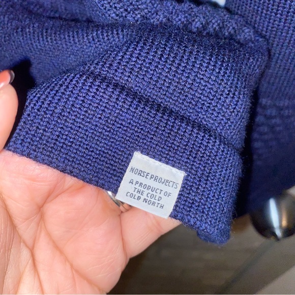 NORSE PROJECTS BUBBLE ZIP CREW KNIT SZ L #A1 - Picture 7 of 8